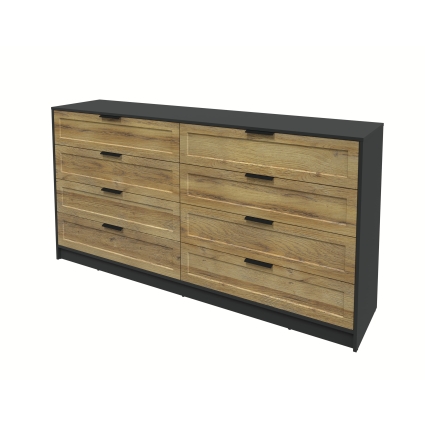 Kомод Тренд КТ-К197 (Антрацит ЛДСП/ Дуб вотан ЛМДФ) Ш1965 В1020 Г451